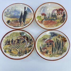 williams sonoma oval dipping bowls featuring tuscan watercolor made In portugal